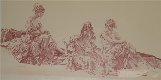 William Russell Flint Three Models 34 x 61cm
